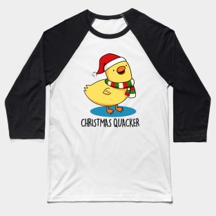 Christmas Quacker Cute Duck Pun Baseball T-Shirt